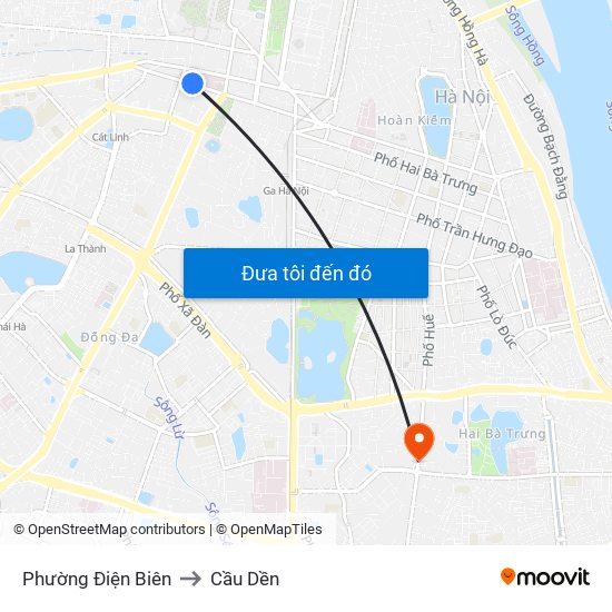 Phường Điện Biên to Cầu Dền map