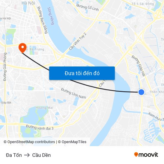 Đa Tốn to Cầu Dền map