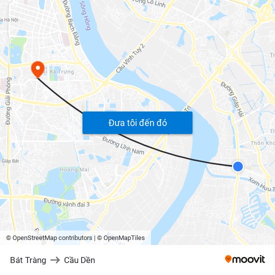 Bát Tràng to Cầu Dền map