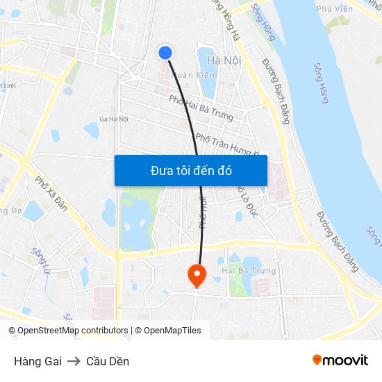 Hàng Gai to Cầu Dền map