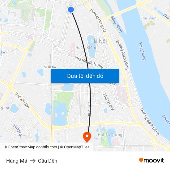 Hàng Mã to Cầu Dền map