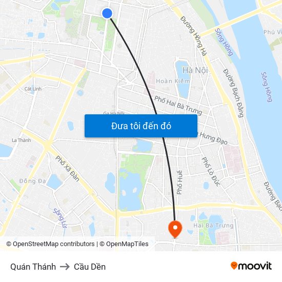 Quán Thánh to Cầu Dền map