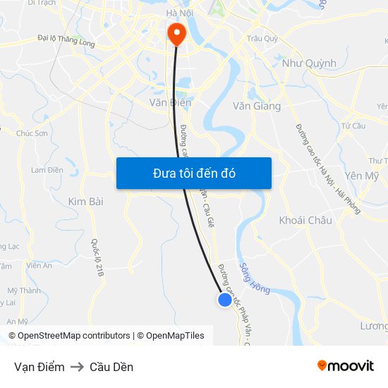 Vạn Điểm to Cầu Dền map