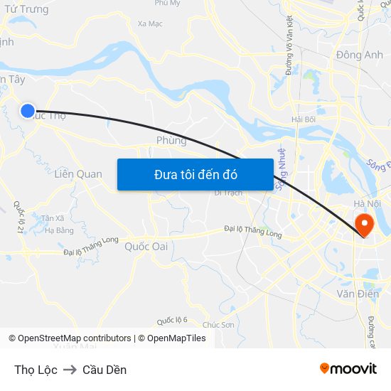 Thọ Lộc to Cầu Dền map