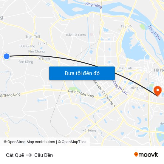 Cát Quế to Cầu Dền map