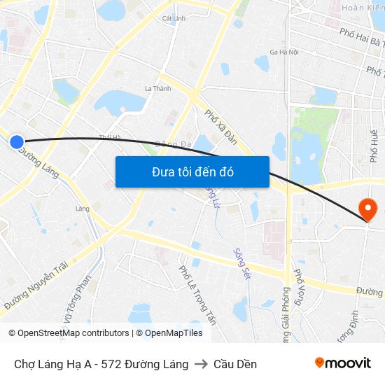 Chợ Láng Hạ A - 572 Đường Láng to Cầu Dền map