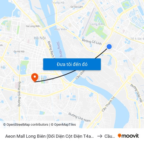 Aeon Mall Long Biên (Đối Diện Cột Điện T4a/2a-B Đường Cổ Linh) to Cầu Dền map