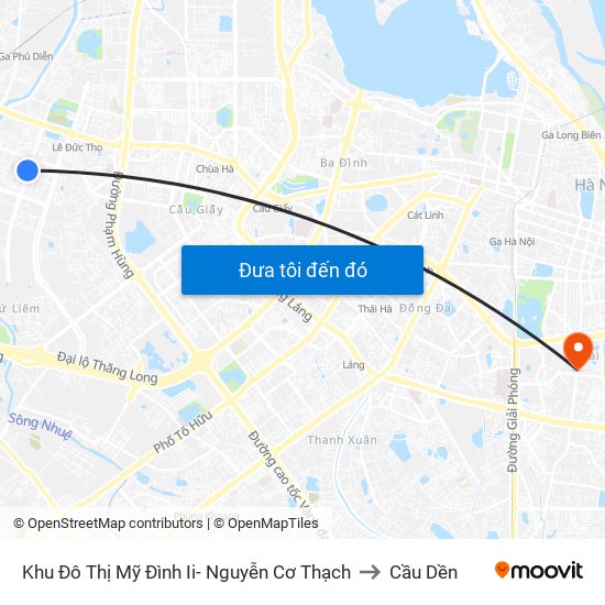 Khu Đô Thị Mỹ Đình Ii- Nguyễn Cơ Thạch to Cầu Dền map