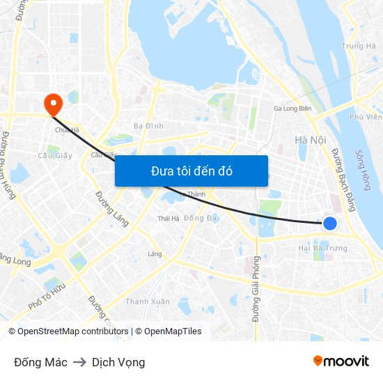 Đống Mác to Dịch Vọng map