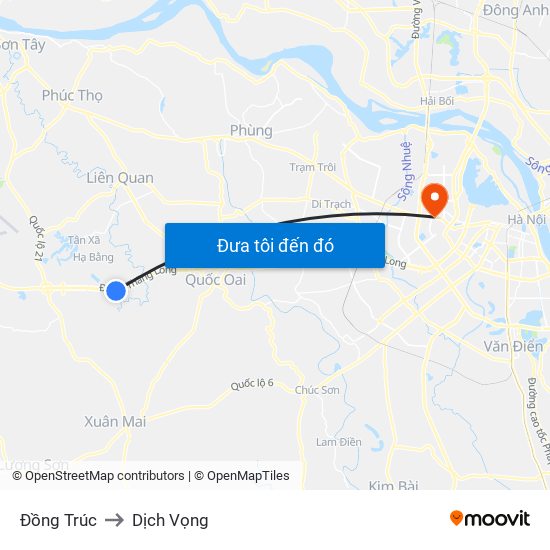 Đồng Trúc to Dịch Vọng map