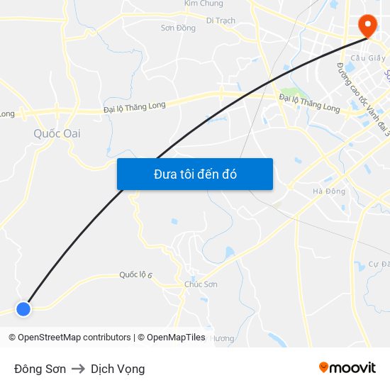 Đông Sơn to Dịch Vọng map
