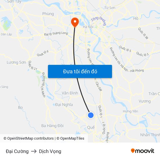 Đại Cường to Dịch Vọng map