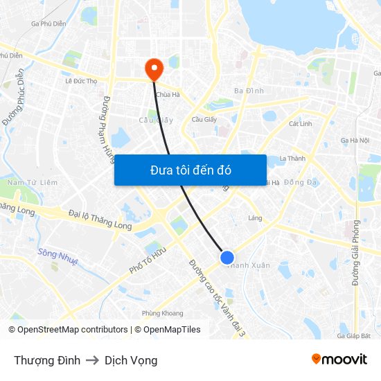 Thượng Đình to Dịch Vọng map