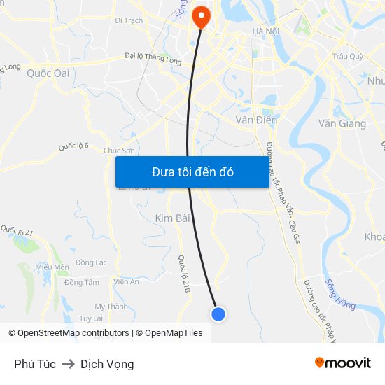 Phú Túc to Dịch Vọng map