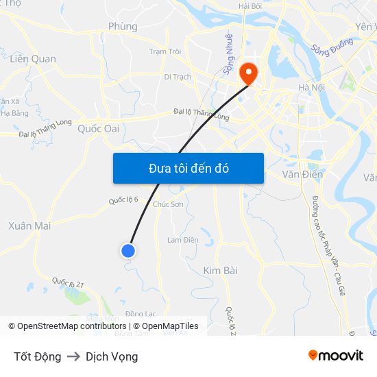 Tốt Động to Dịch Vọng map