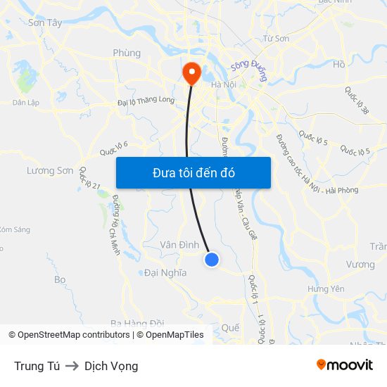 Trung Tú to Dịch Vọng map