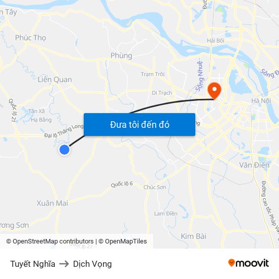 Tuyết Nghĩa to Dịch Vọng map