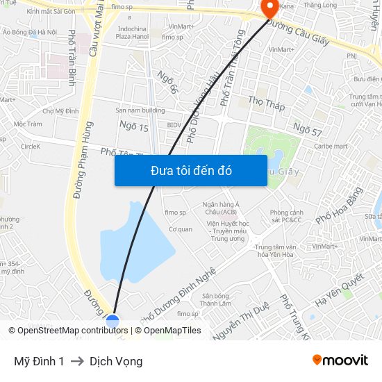 Mỹ Đình 1 to Dịch Vọng map