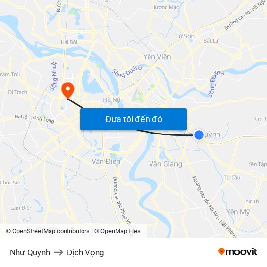 Như Quỳnh to Dịch Vọng map