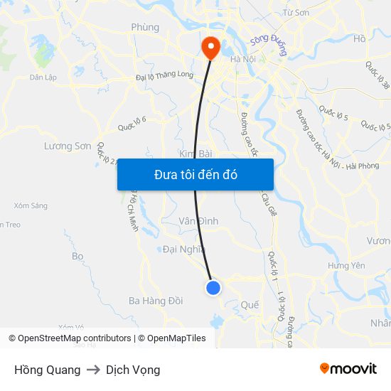 Hồng Quang to Dịch Vọng map