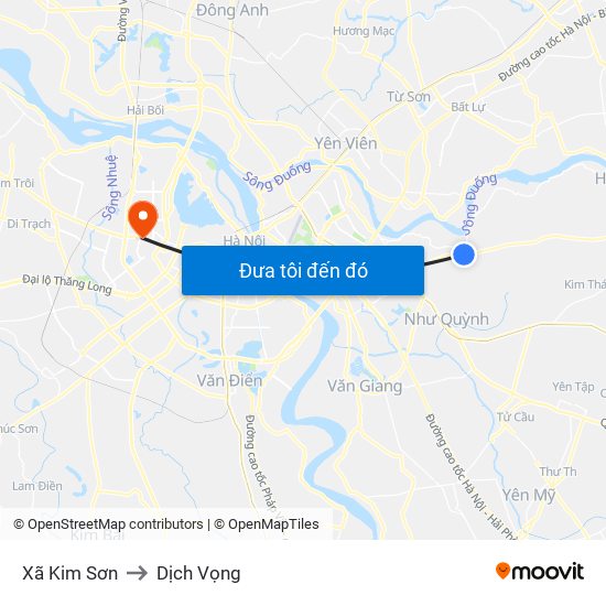 Xã Kim Sơn to Dịch Vọng map