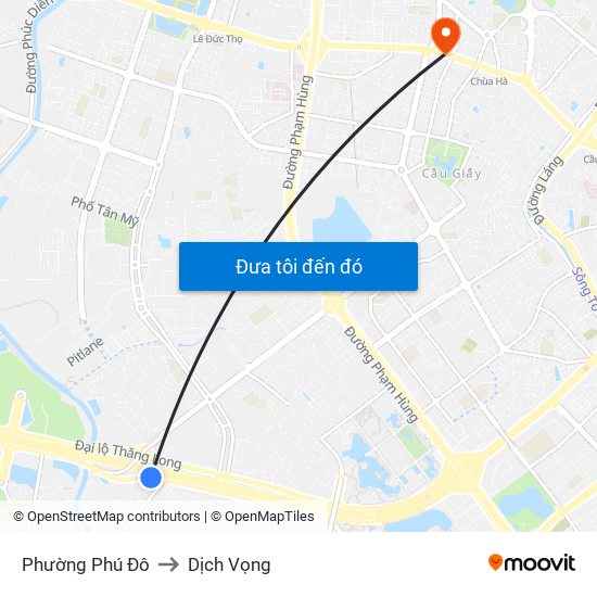 Phường Phú Đô to Dịch Vọng map