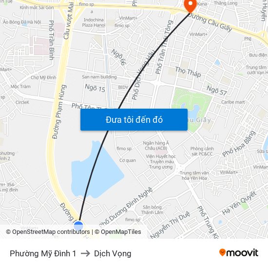 Phường Mỹ Đình 1 to Dịch Vọng map