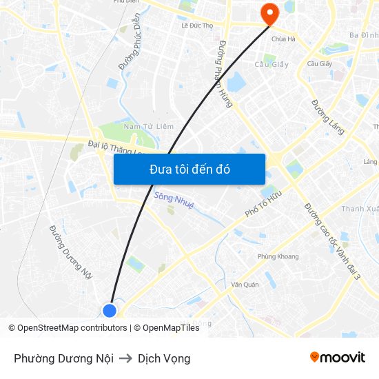 Phường Dương Nội to Dịch Vọng map