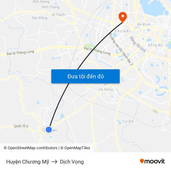 Huyện Chương Mỹ to Dịch Vọng map