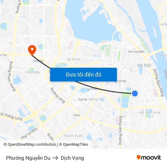 Phường Nguyễn Du to Dịch Vọng map