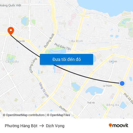 Phường Hàng Bột to Dịch Vọng map