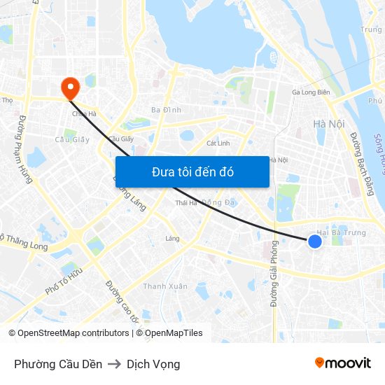 Phường Cầu Dền to Dịch Vọng map