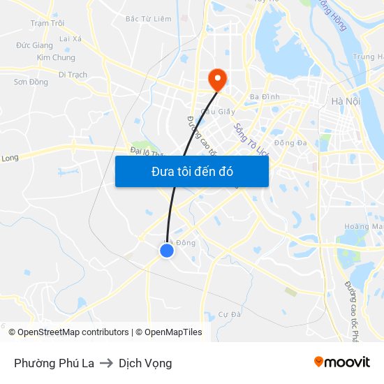 Phường Phú La to Dịch Vọng map