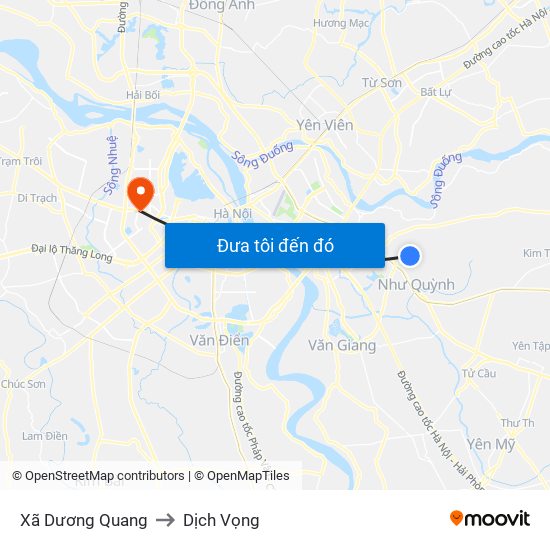 Xã Dương Quang to Dịch Vọng map