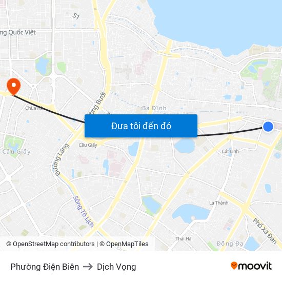 Phường Điện Biên to Dịch Vọng map