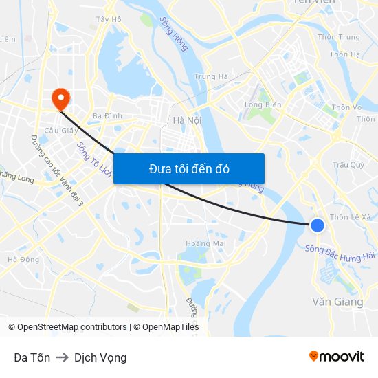 Đa Tốn to Dịch Vọng map