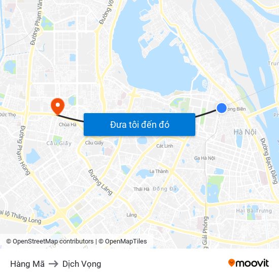 Hàng Mã to Dịch Vọng map