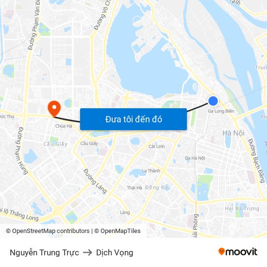 Nguyễn Trung Trực to Dịch Vọng map