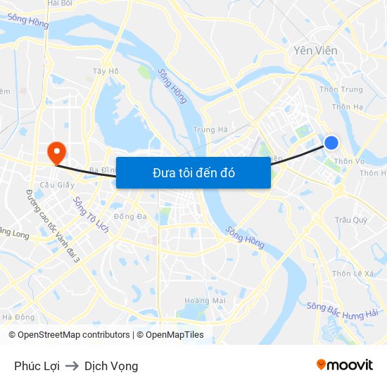 Phúc Lợi to Dịch Vọng map