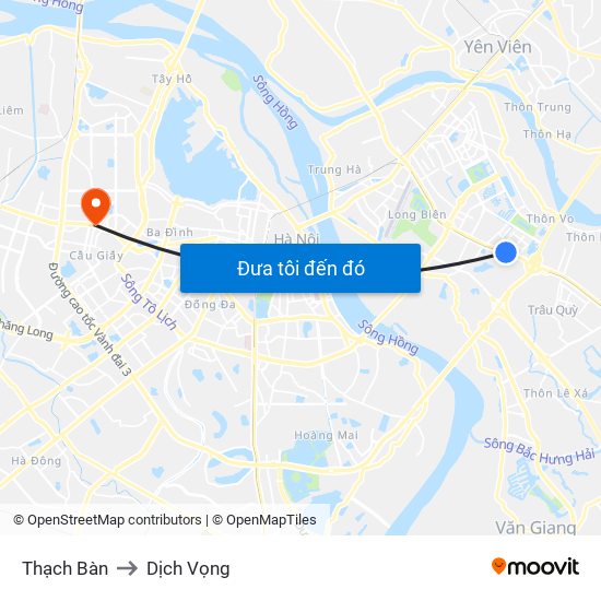 Thạch Bàn to Dịch Vọng map