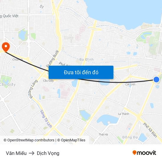 Văn Miếu to Dịch Vọng map