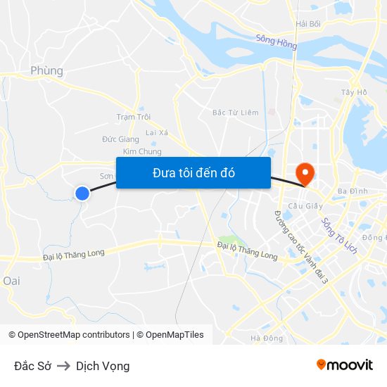 Đắc Sở to Dịch Vọng map