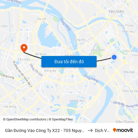 Gần Đường Vào Công Ty X22 - 705 Nguyễn Văn Linh to Dịch Vọng map