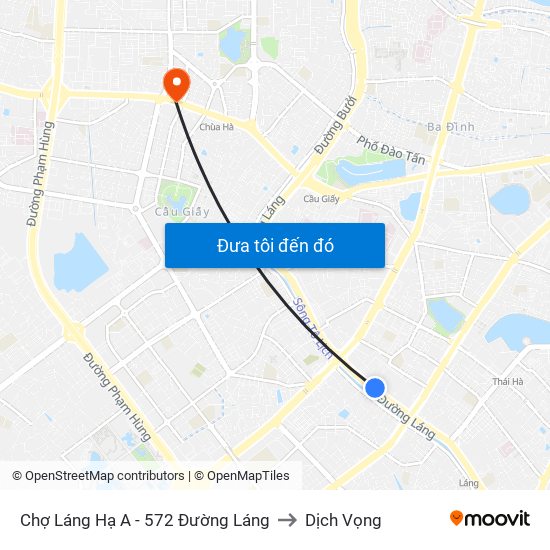 Chợ Láng Hạ A - 572 Đường Láng to Dịch Vọng map