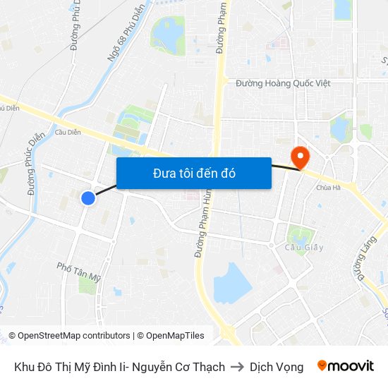 Khu Đô Thị Mỹ Đình Ii- Nguyễn Cơ Thạch to Dịch Vọng map