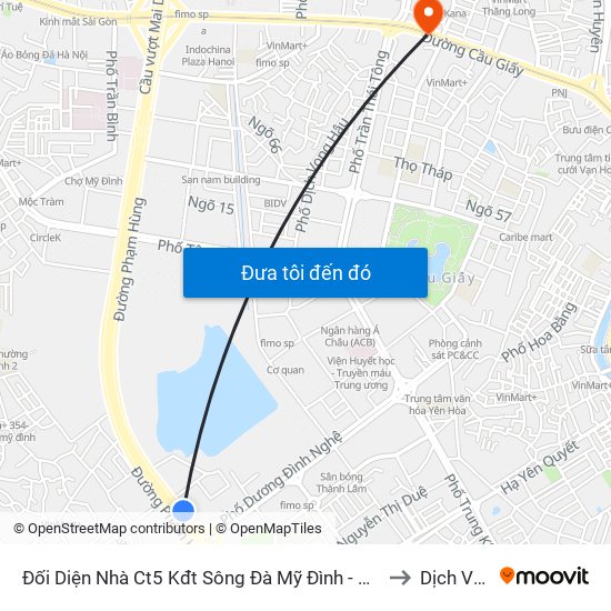 Đối Diện Nhà Ct5 Kđt Sông Đà Mỹ Đình - Phạm Hùng to Dịch Vọng map