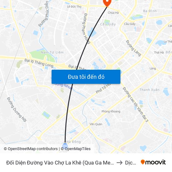 Đối Diện Đường Vào Chợ La Khê (Qua Ga Metro La Khê) - 405 Quang Trung (Hà Đông) to Dịch Vọng map
