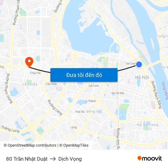 80 Trần Nhật Duật to Dịch Vọng map