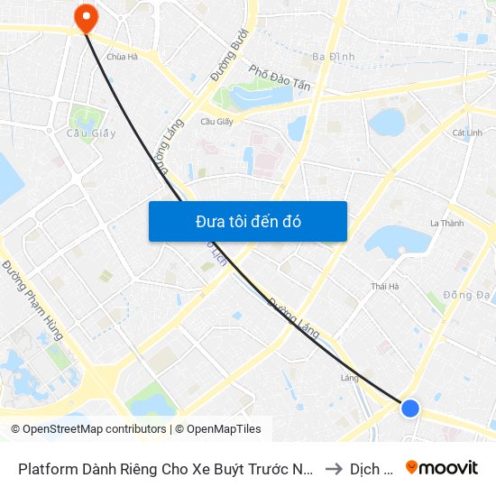 Platform Dành Riêng Cho Xe Buýt Trước Nhà 604 Trường Chinh to Dịch Vọng map