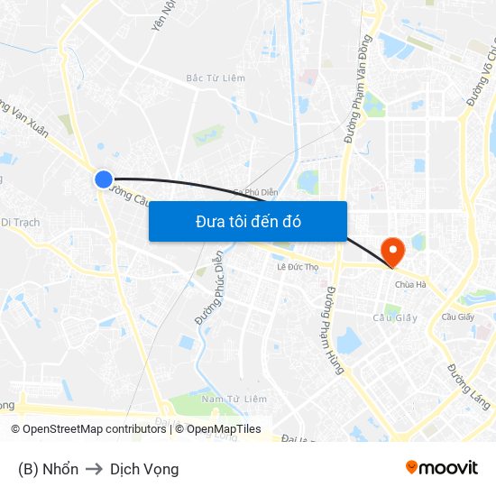 (B) Nhổn to Dịch Vọng map
